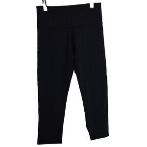 Lululemon Womens Cropped Leggings High Waist Stretch Pull On Black Size 2